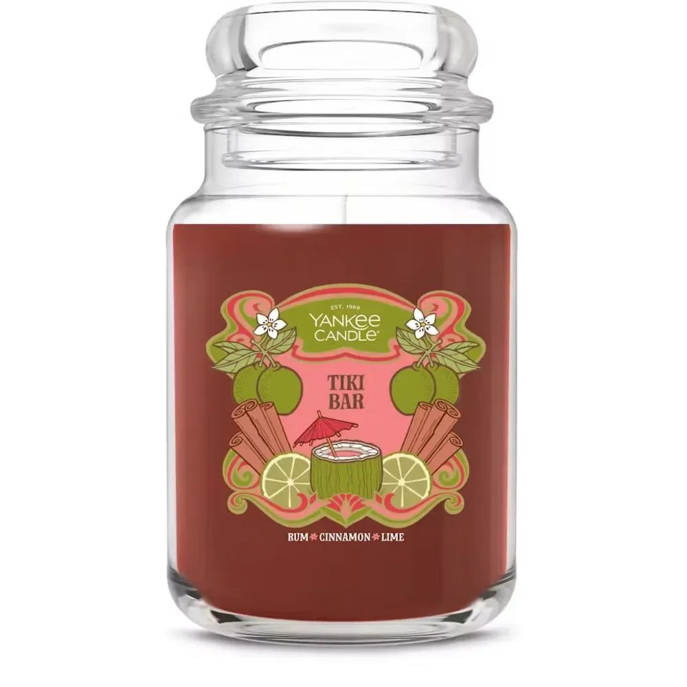 Yankee Candle Tiki Bar Large 22oz Jar Rare - Rum, Cinnamon, Lime -Tropical Scent